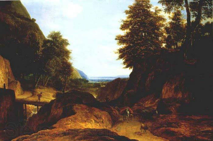 unknow artist Valley with Travellers